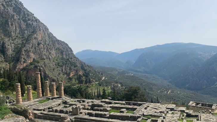 Ancient ruins in a sunny mountainscape